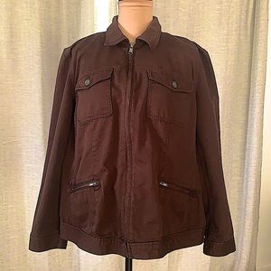 EUC - Lauren TL chocolate brown denim jacket